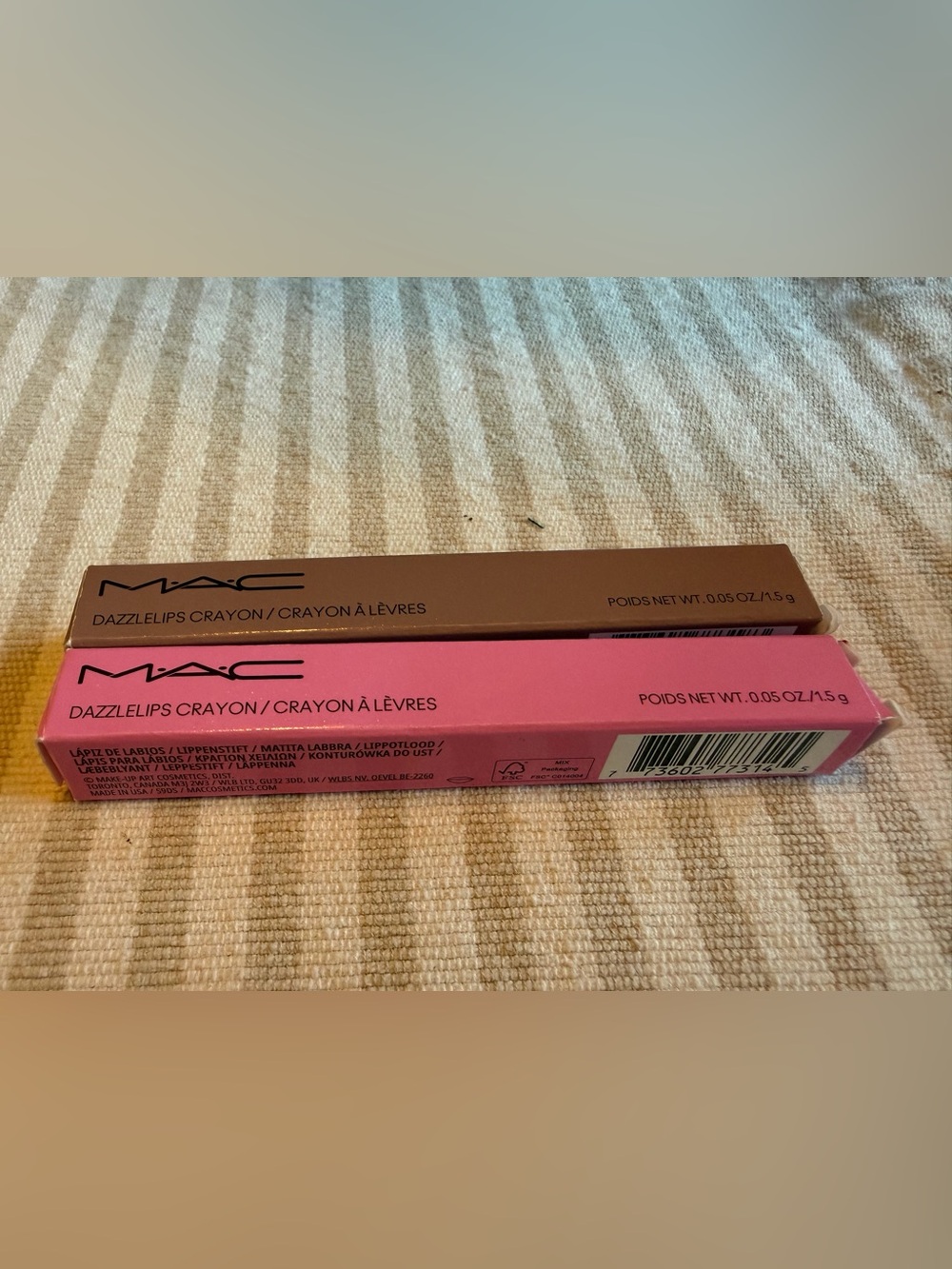 MAC Cosmetics Lip Crayon Duo — Pink & Brown Packaging